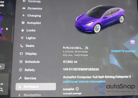 2022 Tesla Model 3 Long Range Dual Motor All-Wheel Drive z USA, uszkodzony, nr VIN 5YJ3E1EB6NF285830